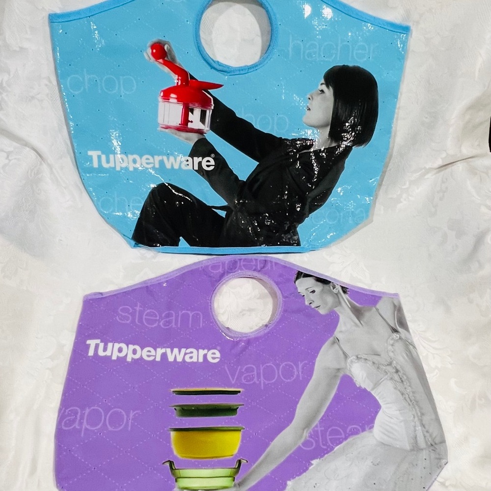 NEP (NIP) Tupperware Blue and Purple Eco Totes Set of 2.